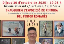 Expoziția „Tradiție și actualitate”, semnată de pictorul vrâncean Emil Lazăr, deschisa la Sénia pana pe 30 noiembrie