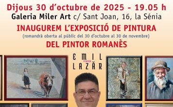 Expoziția „Tradiție și actualitate”, semnată de pictorul vrâncean Emil Lazăr, deschisa la Sénia pana pe 30 noiembrie